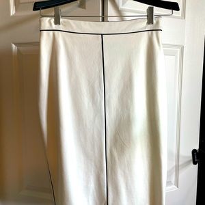 Cream with black trim pencil skirt.